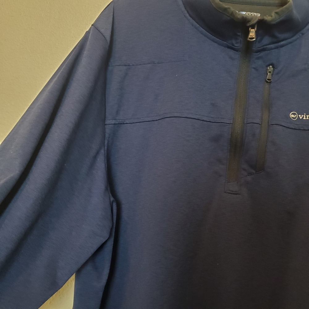 Vineyard Vines OTG On-The-Go Shep Shirt Mens XL Navy Blue Quarter Zip Pullover - Picture 7 of 11